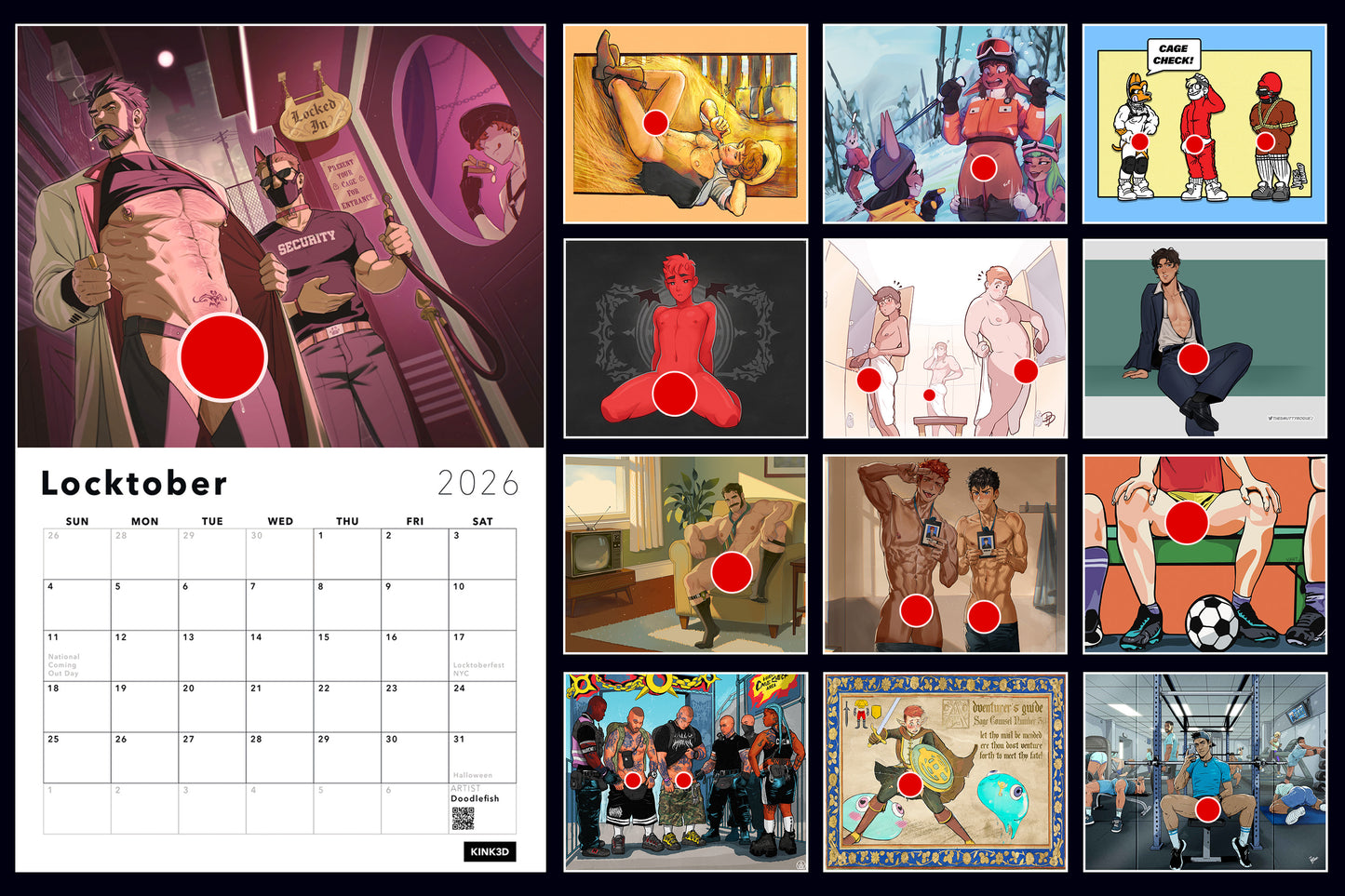 KINK3D Locktober Year Calendar (2026-2027)