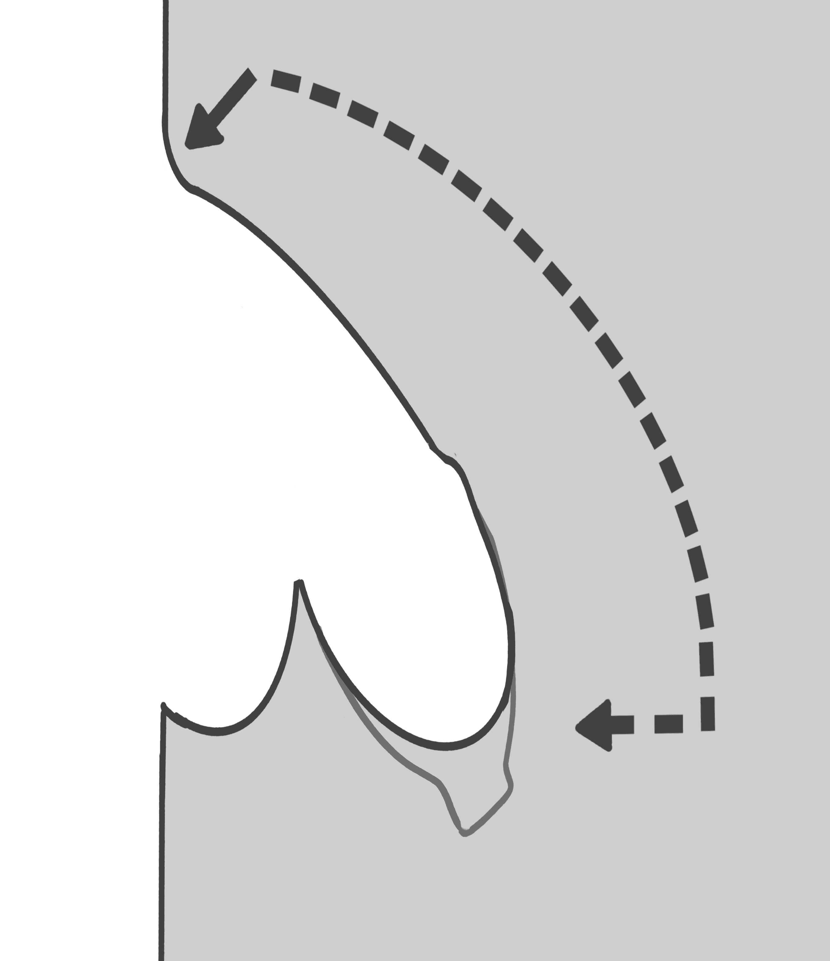 An illustration showing where to start and end the tape measure